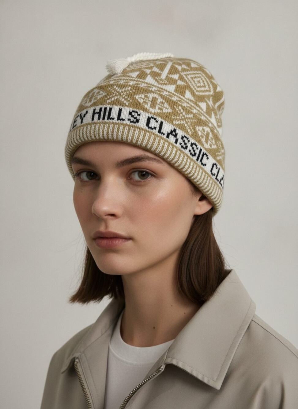 Swix Seeley Hills Classic Knit Beanie Tan/White One Size